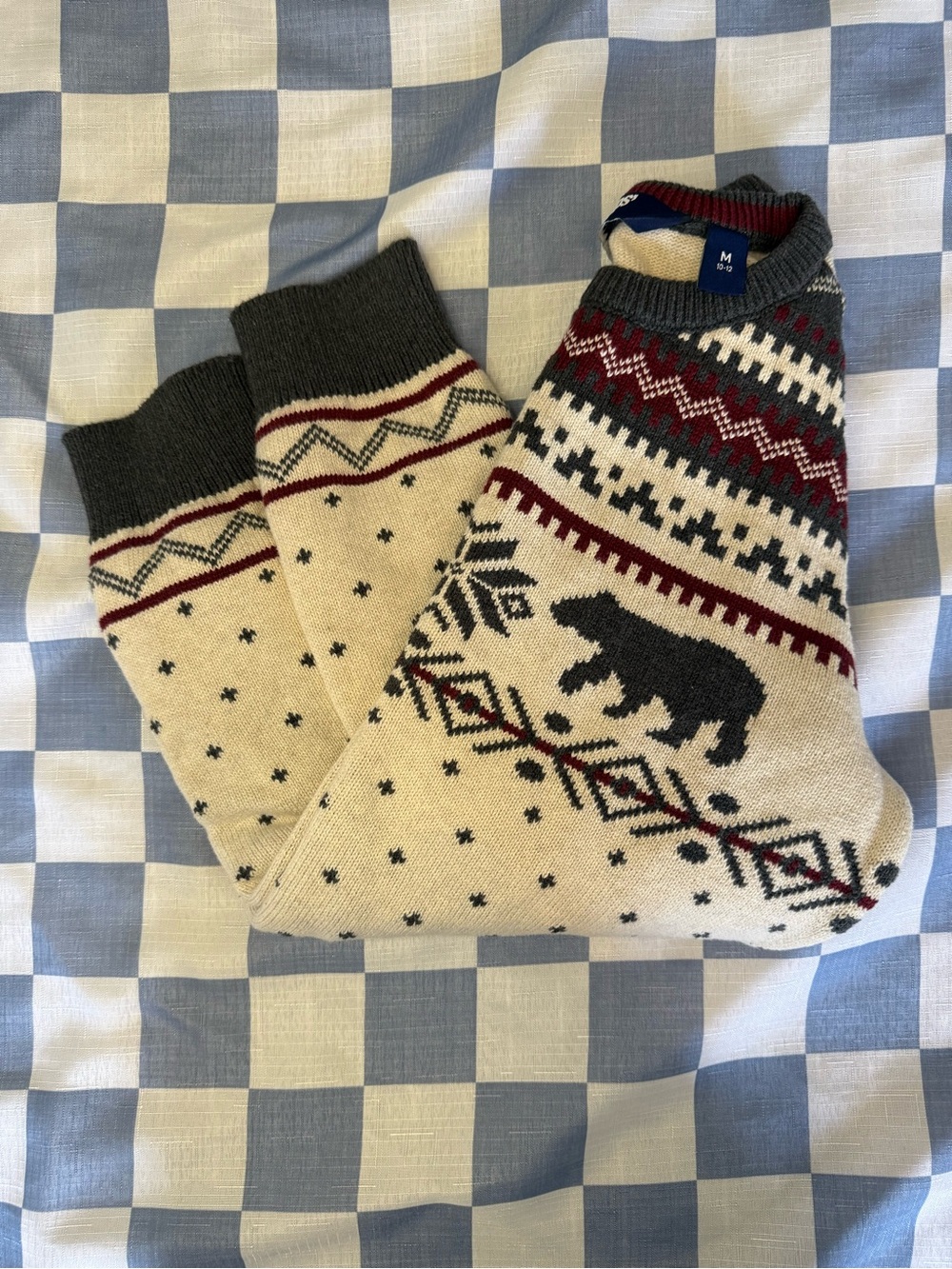 Lands' End Nordic Bear Sweater- Boys (M)